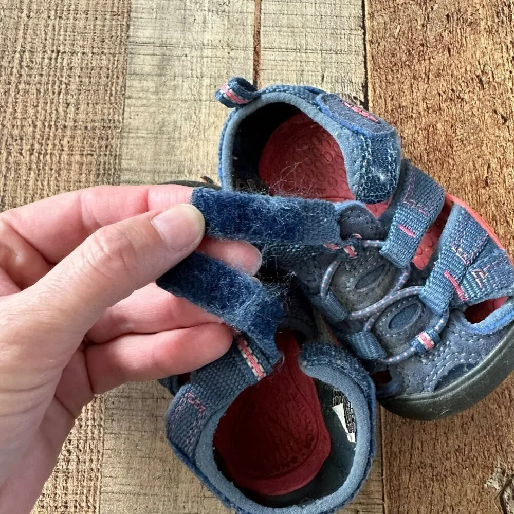 Keen Girls Blue and Pink Open Toed Hiking Shoes -4